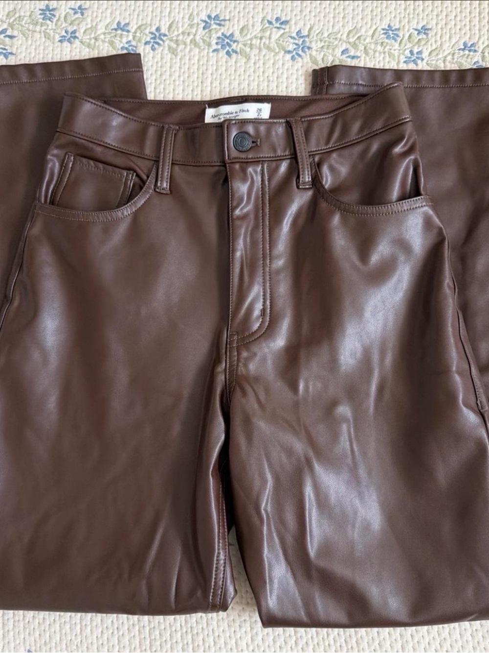 Abercrombie & Fitch Brown Faux-Leather womens Jeans